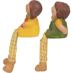 Kinder mit Schlenkerbeinen, 17cm/18cm hoch, Kantenhocker, 2 Stück