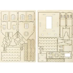 Kirche, Holz, zum Zusammenbauen, 22,5cm x 11,5cm x 13,5cm