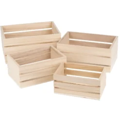 Kisten, Holz, rechteckig, verschiedene Größen, 4 Stück