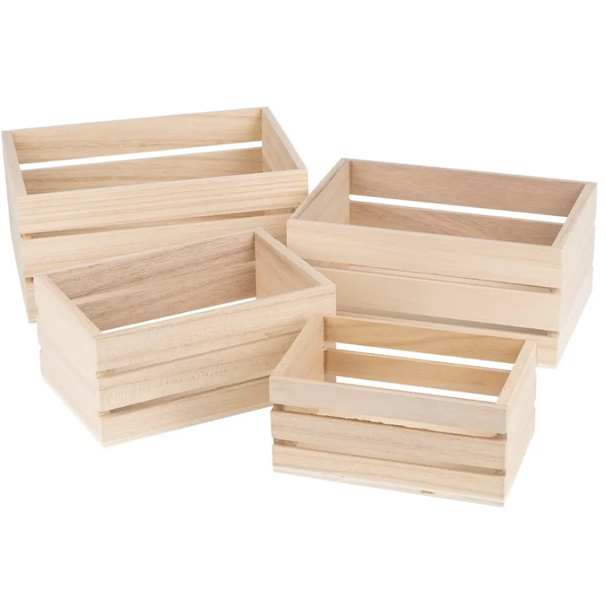 Kisten, Holz, rechteckig, verschiedene Größen, 4 Stück