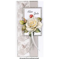Klappkarten-Set, weiß, DIN lang 10,5cm x 21cm, 240g/m², inkl. Umschläge, 50 Stück