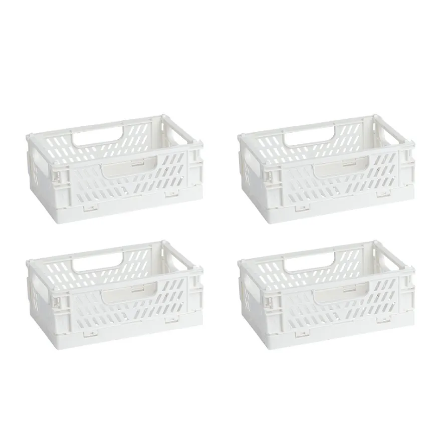 Klappkisten, stapelbar, 15cm x 10cm x 5,7cm, weiß, 4 Stück