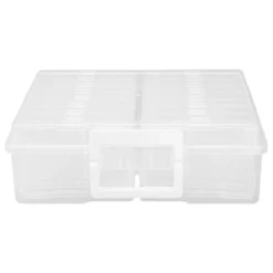 Koffer mit 16 herausnehmbaren Sortierboxen, Koffer: 38cm x 29,5cm x 12,7cm, transparent, 17-teilig