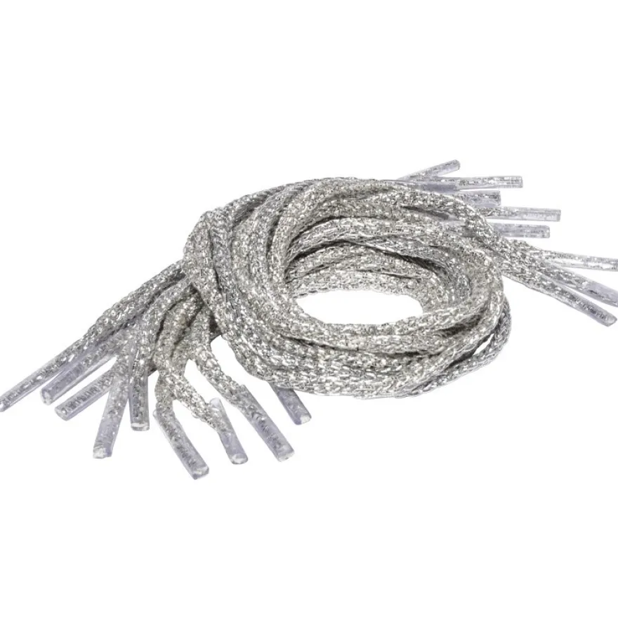 Kordelbänder/Kordelgriffe, 30 cm, silber, 10 Stück