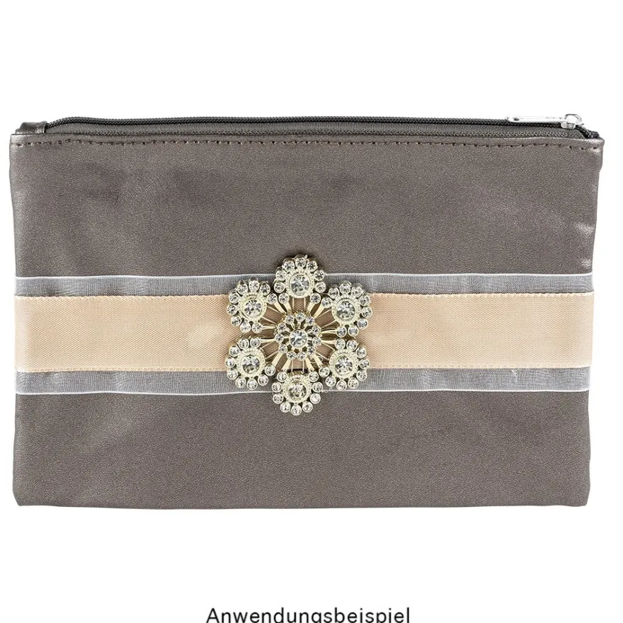 Kosmetiktäschchen, 3 verschiedene Größen, mit Reißverschluss, taupe-metallic, 3 Stück