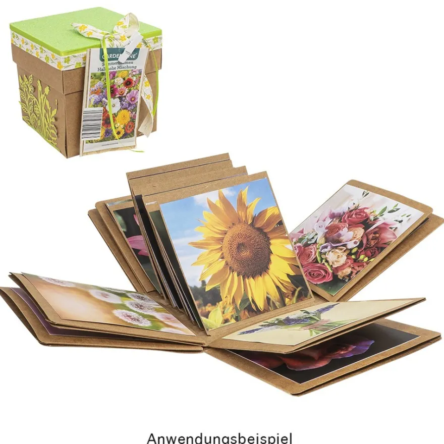 Kraftpapier-Überraschungsbox, mit Album, 12,5cm x 12,5cm x 12,5cm