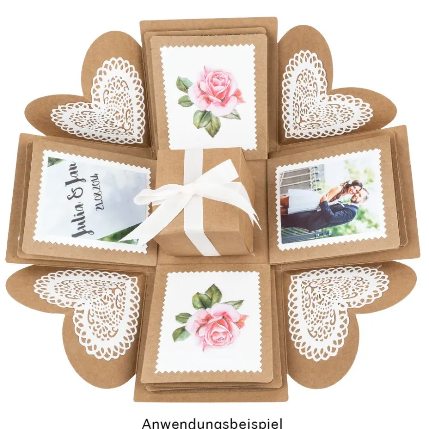 Kraftpapier-Überraschungsbox, 12,5cm x 12,5cm x 12,5cm, 300 g/m², 25-teilig