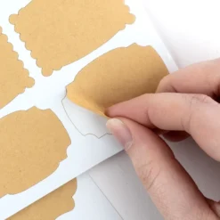 Kraftpapier-Etiketten, DIN A4, 320 Stück in 16 verschiedenen Formen, selbstklebend, 10 Bogen