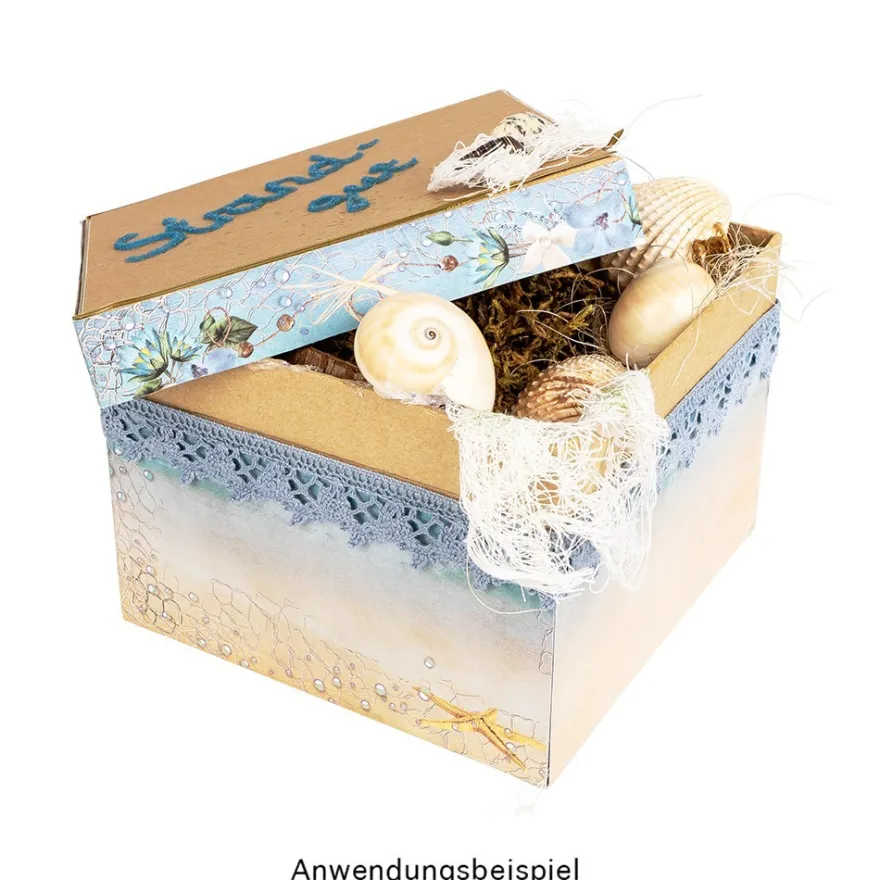 Kraftpapier-Geschenkboxen, quadratisch, verschiedene Größen, 5 Stück