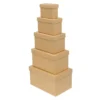 Kraftpapier-Geschenkboxen, rechteckig, verschiedene Größen, 5 Stück