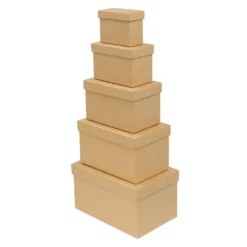 Kraftpapier-Geschenkboxen, rechteckig, verschiedene Größen, 5 Stück