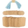 Kraftpapier-Kissentaschen, 6,5cm x 9cm, inkl. Anhänger & hellblaue Papierkordel, 50 Stück