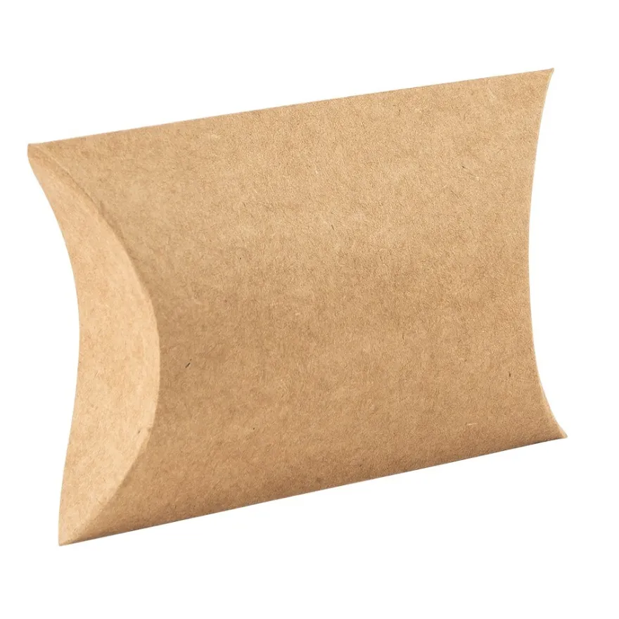 Kraftpapier-Kissentaschen, 6,5cm x 9cm, inkl. Anhänger & hellblaue Papierkordel, 50 Stück