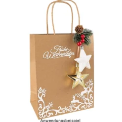 Kraftpapier-Taschen, 18cm x 23cm x 10cm, 170g/m², 16 Stück