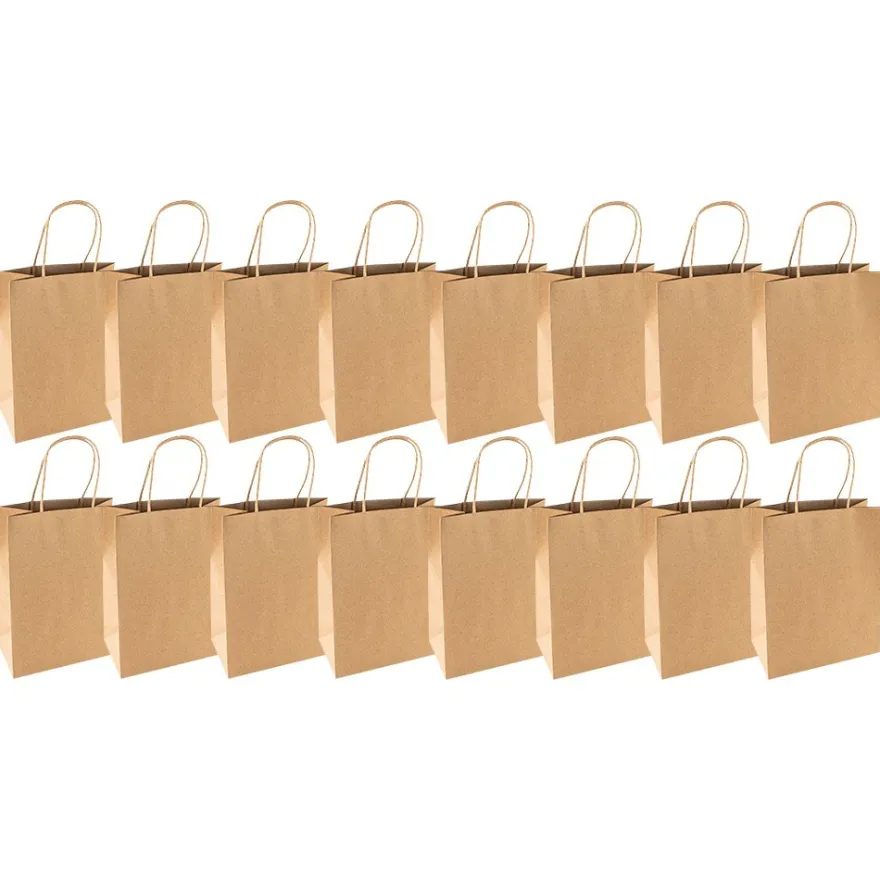 Kraftpapier-Taschen, 18cm x 23cm x 10cm, 170g/m², 16 Stück