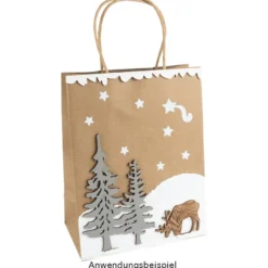Kraftpapier-Taschen, 18cm x 23cm x 10cm, 170g/m², 16 Stück