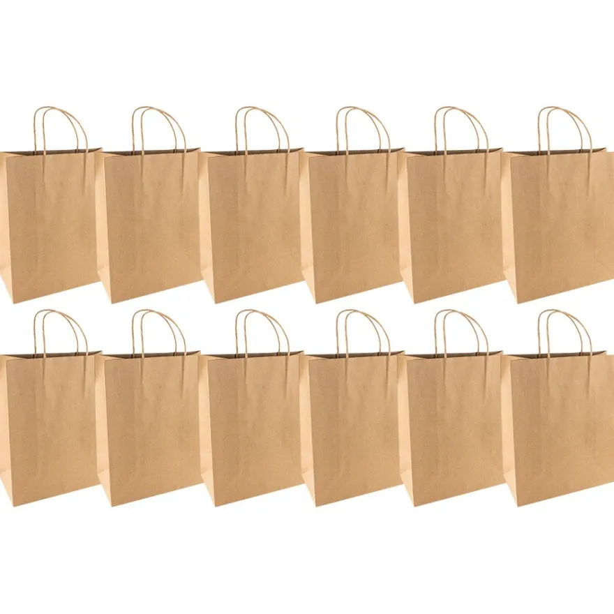 Kraftpapier-Taschen, 25,4cm x 30,5cm x 12,7cm, 170g/m², 12 Stück
