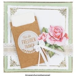 Kraftpapier-Tüten, Freudentränen, 10,6cm x 6,3cm, 200 g/m², weiß bedruckt, 100 Stück