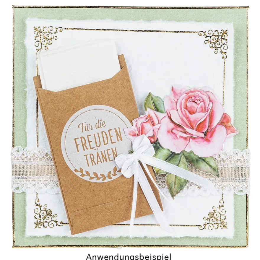 Kraftpapier-Tüten, Freudentränen, 10,6cm x 6,3cm, 200 g/m², weiß bedruckt, 100 Stück