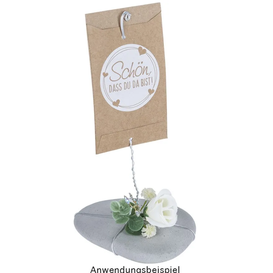 Kraftpapier-Tüten, Schön, dass Du da bist!, 10,6cm x 6,3cm, 200 g/m², weiß bedruckt, 100 Stück