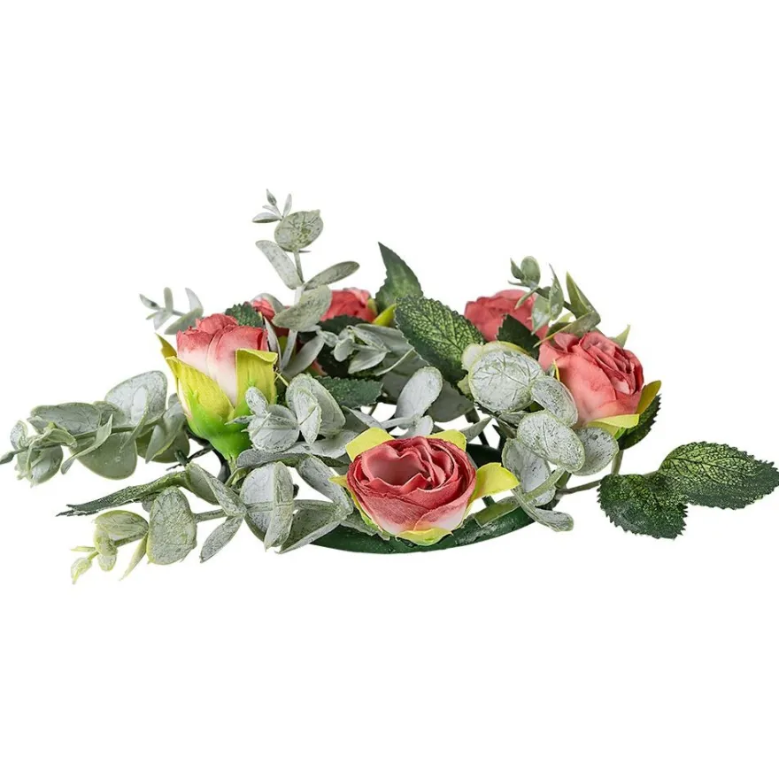Kranz mit Rosen & Eukalyptus 2, innen: Ø 7,5 cm, außen: Ø 18cm,