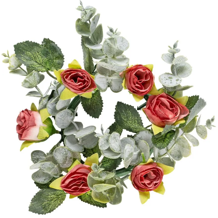 Kranz mit Rosen & Eukalyptus 2, innen: Ø 7,5 cm, außen: Ø 18cm,