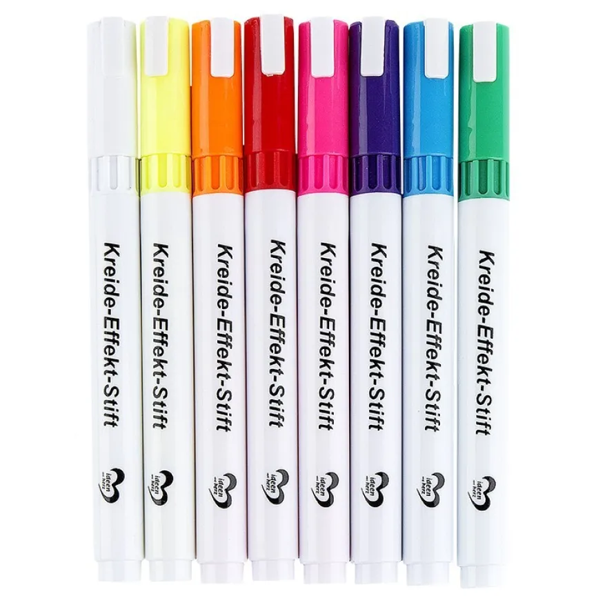 Kreide-Effekt-Stifte, verschiedene Farben, 8 Stück