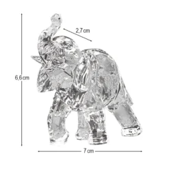 Kristall-Elefant, facettiert, klar, 7cm x 6,6cm x 2,7cm