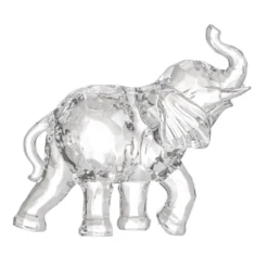 Kristall-Elefant, facettiert, klar, 7cm x 6,6cm x 2,7cm
