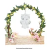 Kristall-Eule, facettiert, klar, 4,4cm x 3,5cm x 6,9cm, inkl. Organzaband