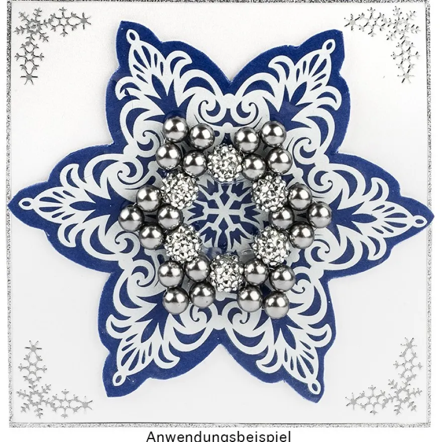 Kristallfolien-Grußkarten, Eiskristall, 13,5 x 16cm, Einleger 5 versch. Farben, Umschläge, 10 Stück