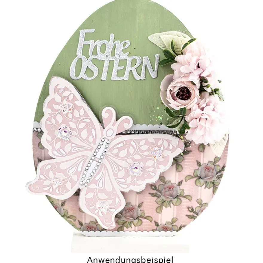 Kristallfolien-Grußkarten, Schmetterling, 13cm x 16cm, Einleger versch. Farben, Umschläge, 10 Stück