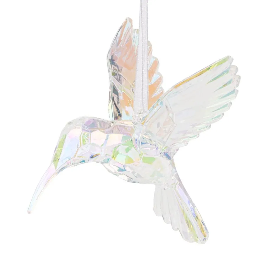 Kristall-Kolibri, facettiert & irisierend, 8,2cm x 7,8cm x 10,4cm, inkl. Organzaband