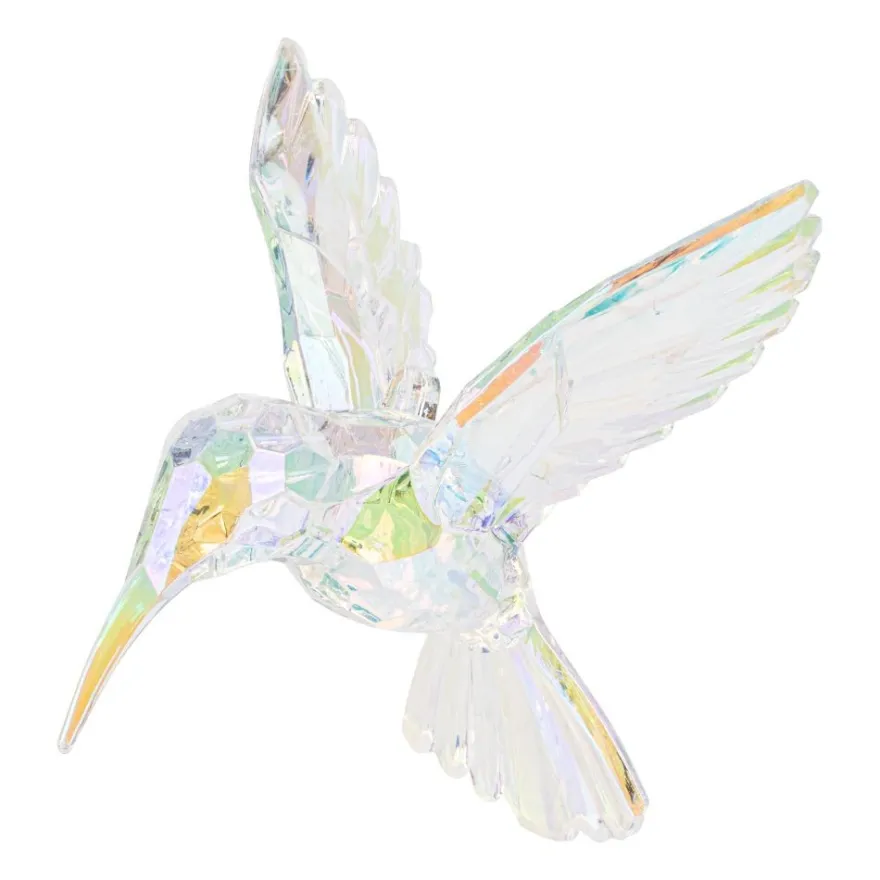 Kristall-Kolibri, facettiert & irisierend, 8,2cm x 7,8cm x 10,4cm, inkl. Organzaband