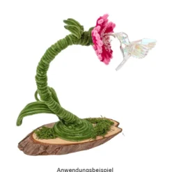 Kristall-Kolibri, facettiert & irisierend, 8,2cm x 7,8cm x 10,4cm, inkl. Organzaband