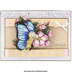 Kristallkunst, Blüten-Bordüre 3, 10cm x 30cm, selbstklebend, klar irisierend