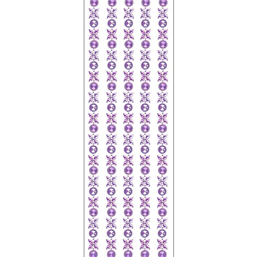 Kristallkunst, Blüten-Bordüre 3, 10cm x 30cm, selbstklebend, violett irisierend