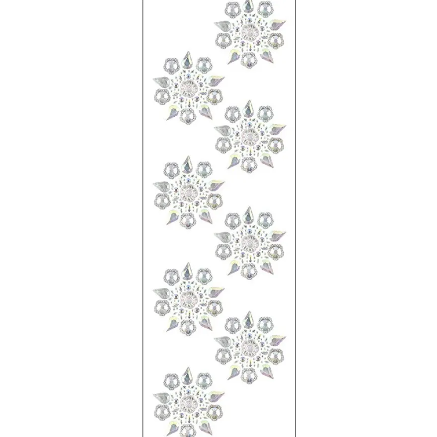 Kristallkunst, Blüten-Ornament 3, 10cm x 30cm, selbstklebend, klar irisierend