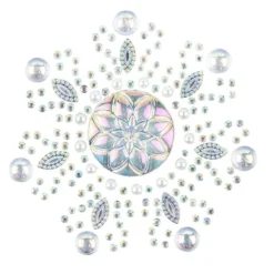 Kristallkunst, Blüten-Ornament 1, 10cm x 30cm, klar irisierend
