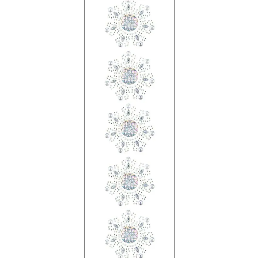 Kristallkunst, Blüten-Ornament 1, 10cm x 30cm, klar irisierend