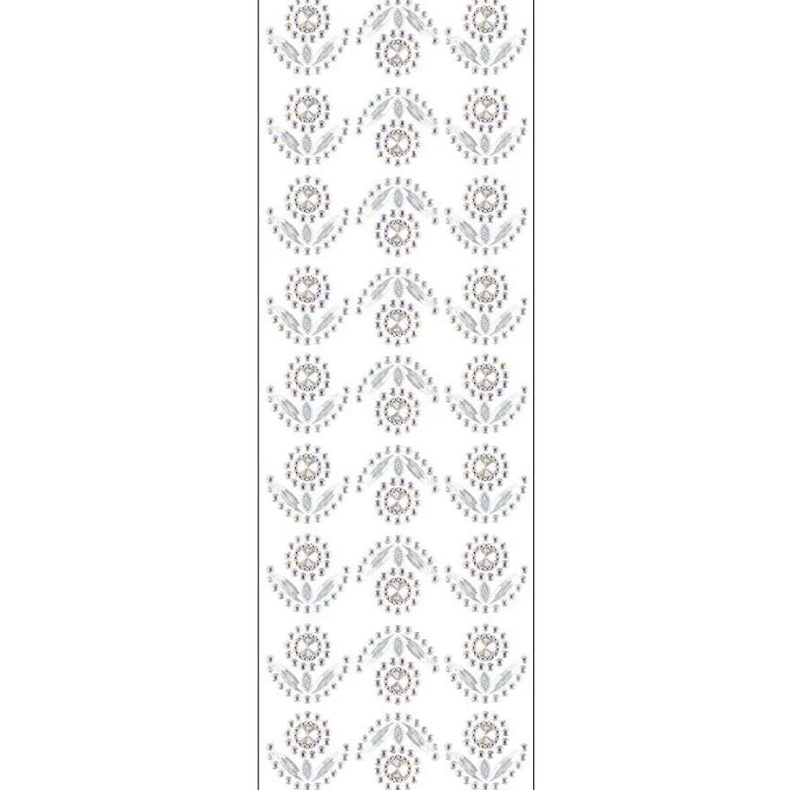 Kristallkunst, Blumen-Ornament 3, 10cm x 30cm, selbstklebend, klar irisierend