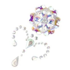 Kristallkunst, Blumen-Ornament 2, 10cm x 30cm, selbstklebend, klar irisierend