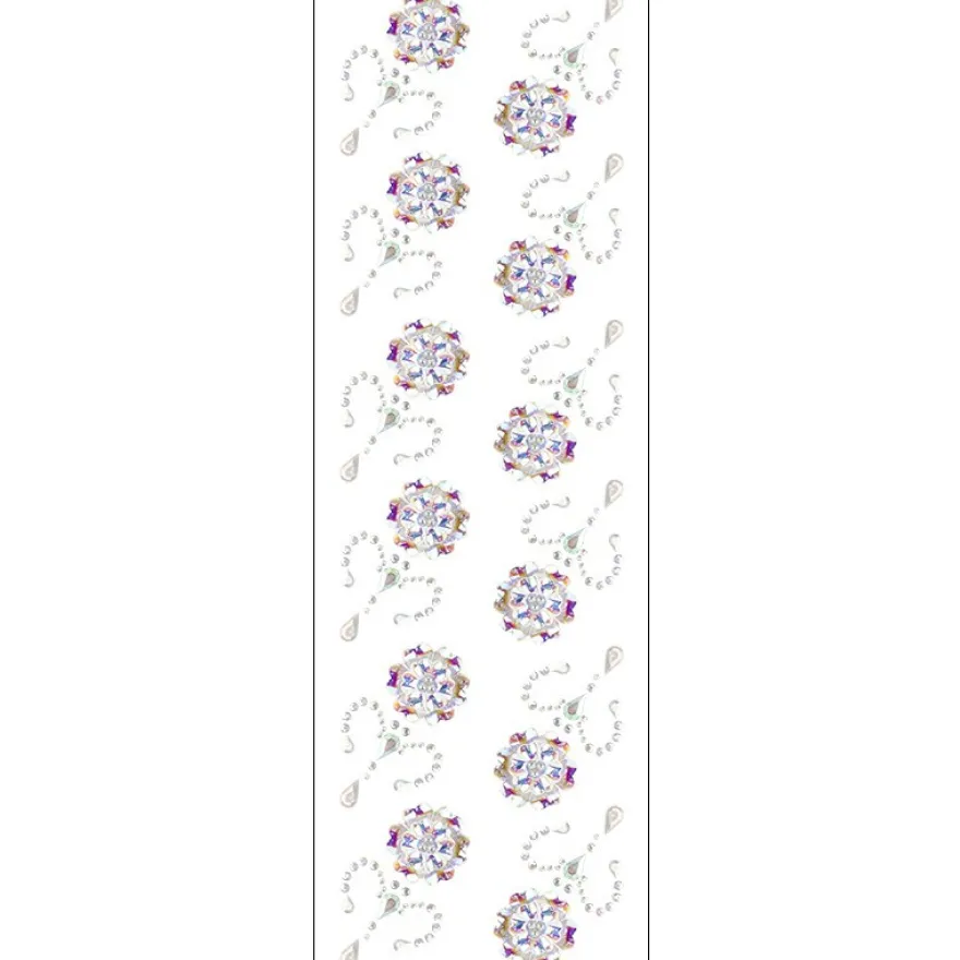 Kristallkunst, Blumen-Ornament 2, 10cm x 30cm, selbstklebend, klar irisierend