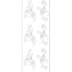 Kristallkunst, Blumenornament, selbstklebend, 10cm x 30cm, klar irisierend