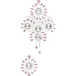 Kristallkunst, Broschen-Ornament, 10cm x 30cm, selbstklebend, klar irisierend, rosa irisierend