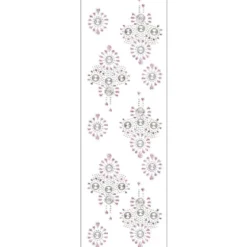 Kristallkunst, Broschen-Ornament, 10cm x 30cm, selbstklebend, klar irisierend, rosa irisierend