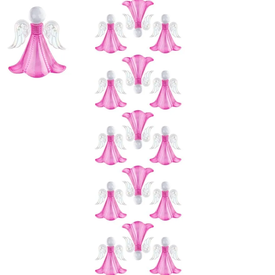 Kristallkunst, Engel, selbstklebend, Kopf: klar, Flügel: klar-irisierend, Kleid: rosa