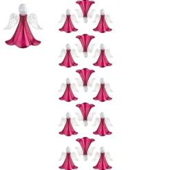 Kristallkunst, Engel, selbstklebend, Kopf: klar, Flügel: klar-irisierend, Kleid: himbeere