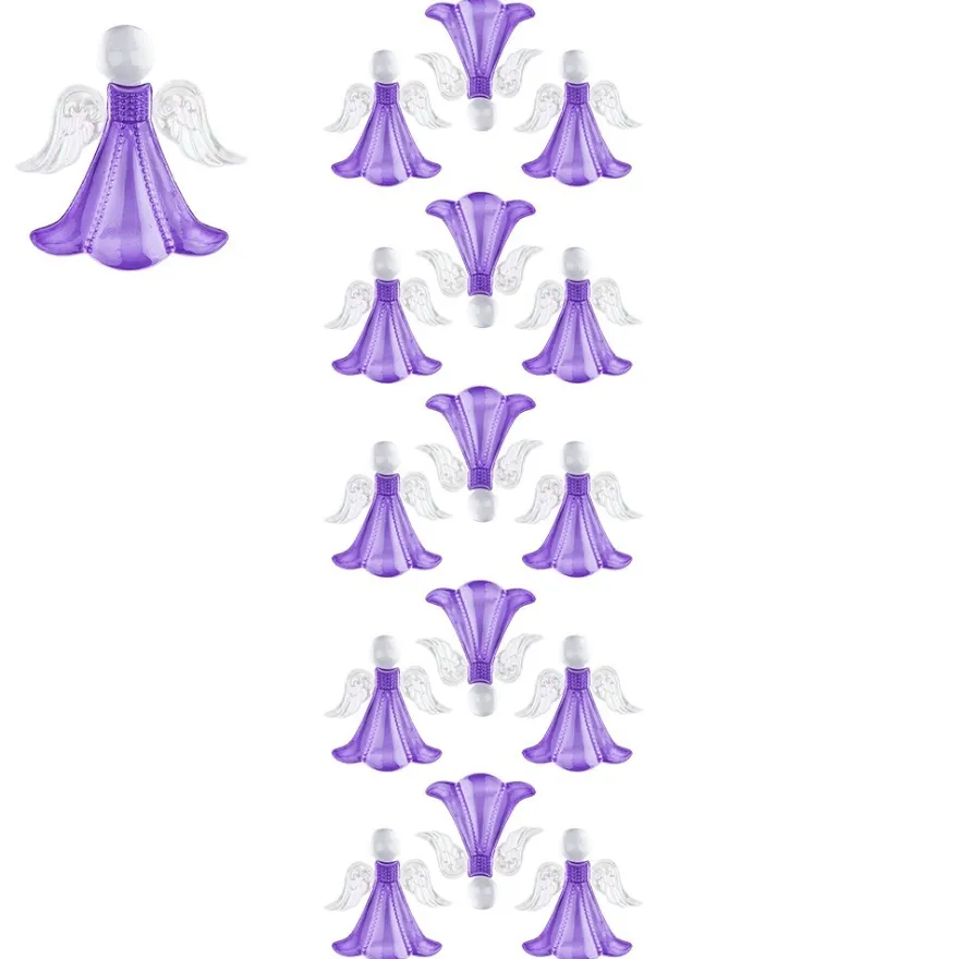 Kristallkunst, Engel, selbstklebend, Kopf: klar, Flügel: klar-irisierend, Kleid:violett