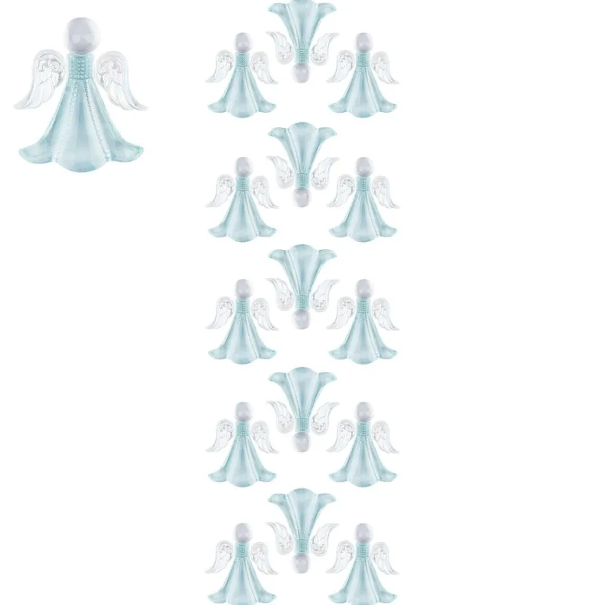 Kristallkunst, Engel, selbstklebend, Kopf: klar, Flügel: klar-irisierend, Kleid: türkis